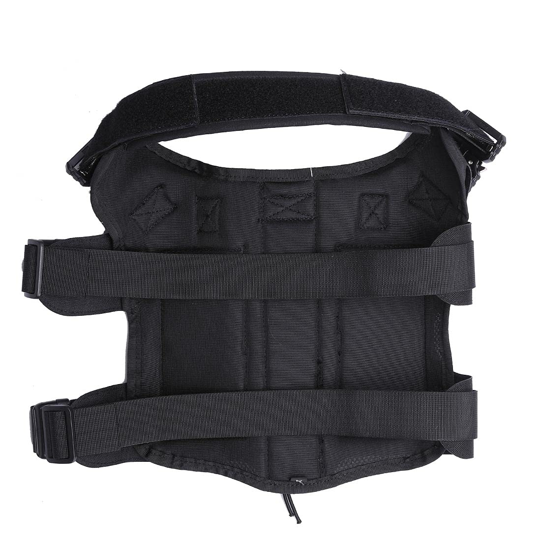 Taktisch Hundegeschirr & Hundeleine Molle Hundeweste Verstellbar Gepolstert Atmungsaktiv Brustgeschirr für mittelgroße, große Hunde Outdoor Wandern (Schwarz, M)