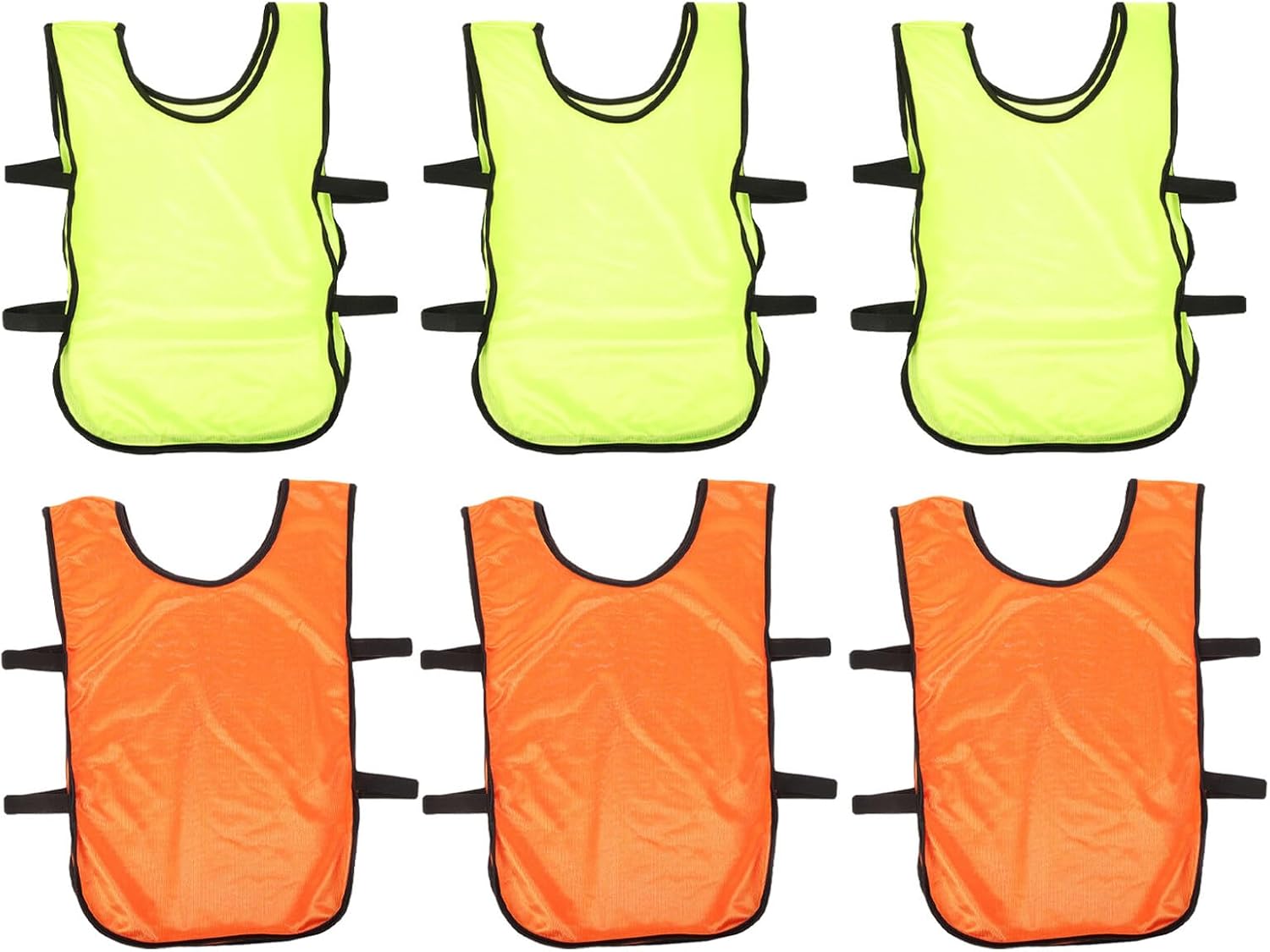 Operitacx 6pcs Youth Soccer Pinnies Training Vests Team Practice Bibs Breathable Quick-drying Polyester Football Vests for School Team Matches