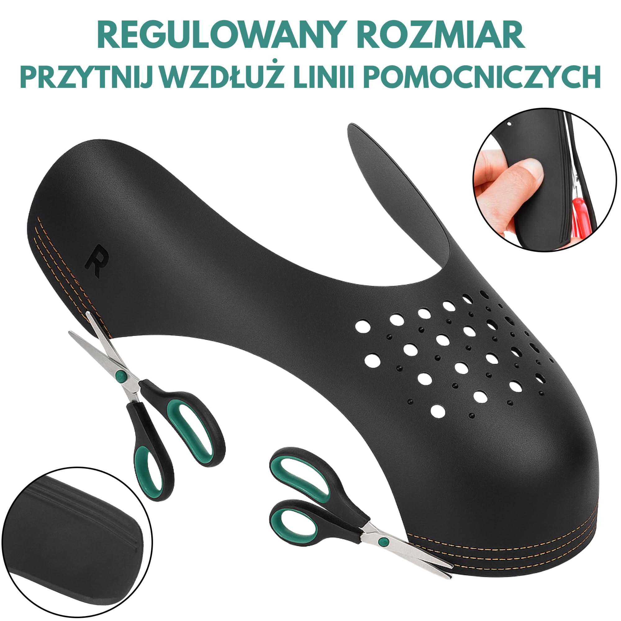 5 par ochraniaczy na zagniecenia butów Unisex rozmiar 40-47, Ochrony przed Zagnieceniami Obuwia, Osłony Pudełek na Palce, Ochronniki Obuwia, Zapobiegacze Zagnieceń dla Obuwia Sportowego, Air Force 1, Jordan 1, Dunks, Czarne