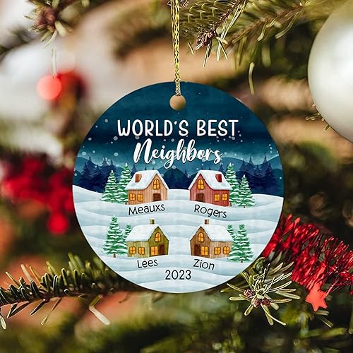 Miniatura 10 de Chance Made Us Neighbors - Adorno de Navidad de vecino personalizado, recuerdo de Navidad personalizado de agradecimiento de vecino, regalos de