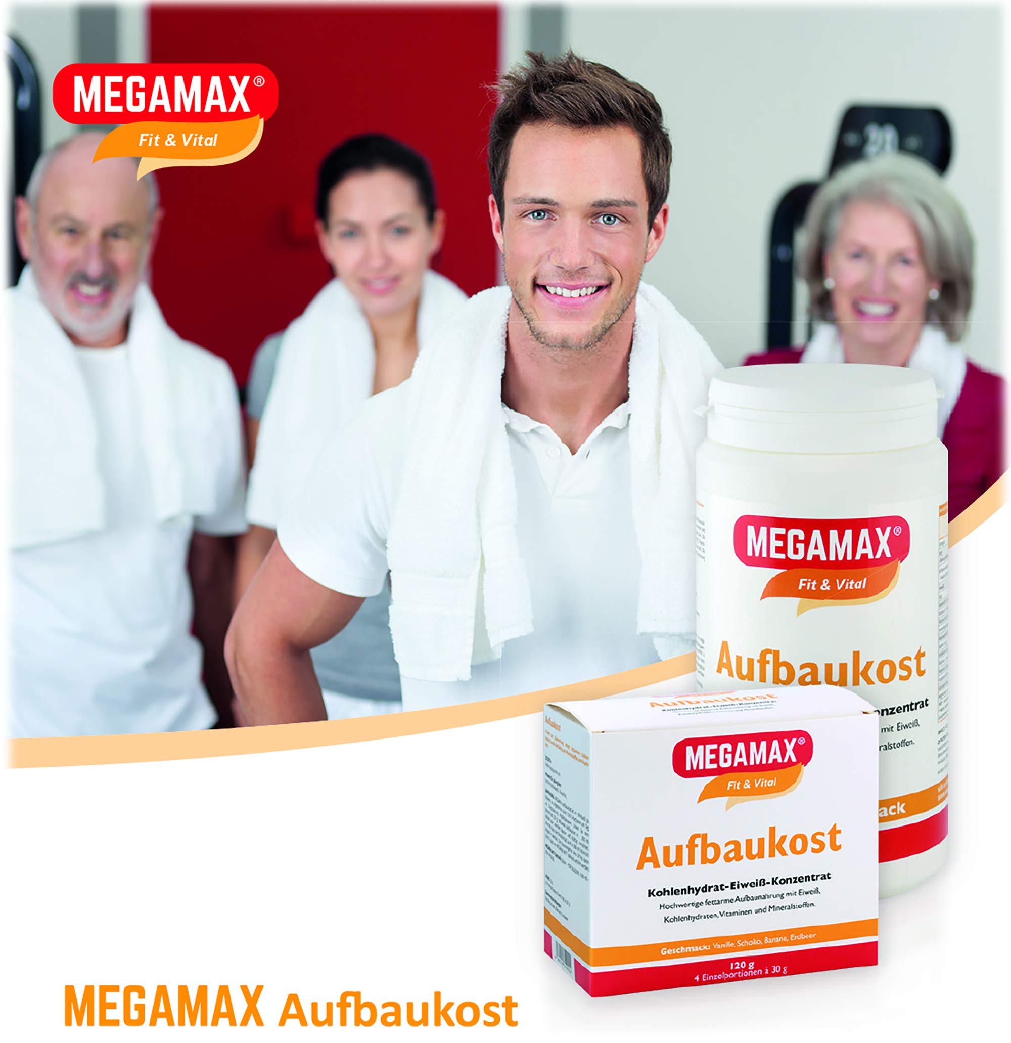 Megamax Aufbaukost Banane 1.5 kg. Hochkalorische Trinknahrung als kalorienshake für Gewichtszunahme. Proteinpulver zur Zubereitung eines fettarmen Kohlenhydrat-Getränkes für Muskelmasse Muskelaufbau