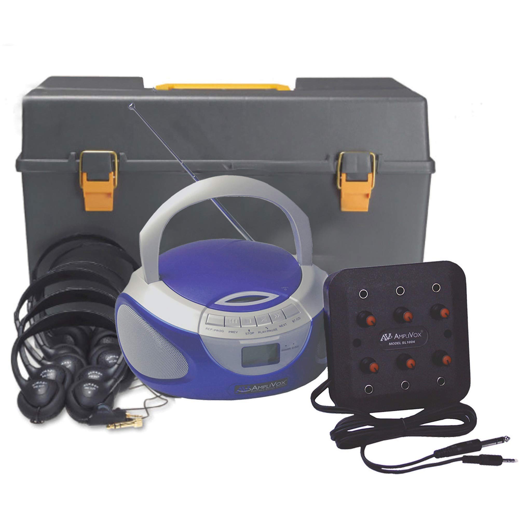 Amplivox Deluxe CD/Cassette/AM/FM 6 Station Listening Center