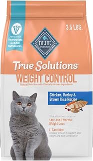 Blue Buffalo True Solutions Weight Control Dry Cat Food, Chicken, 3.5 lb - Vet-Formulated for Healthy Weight Management