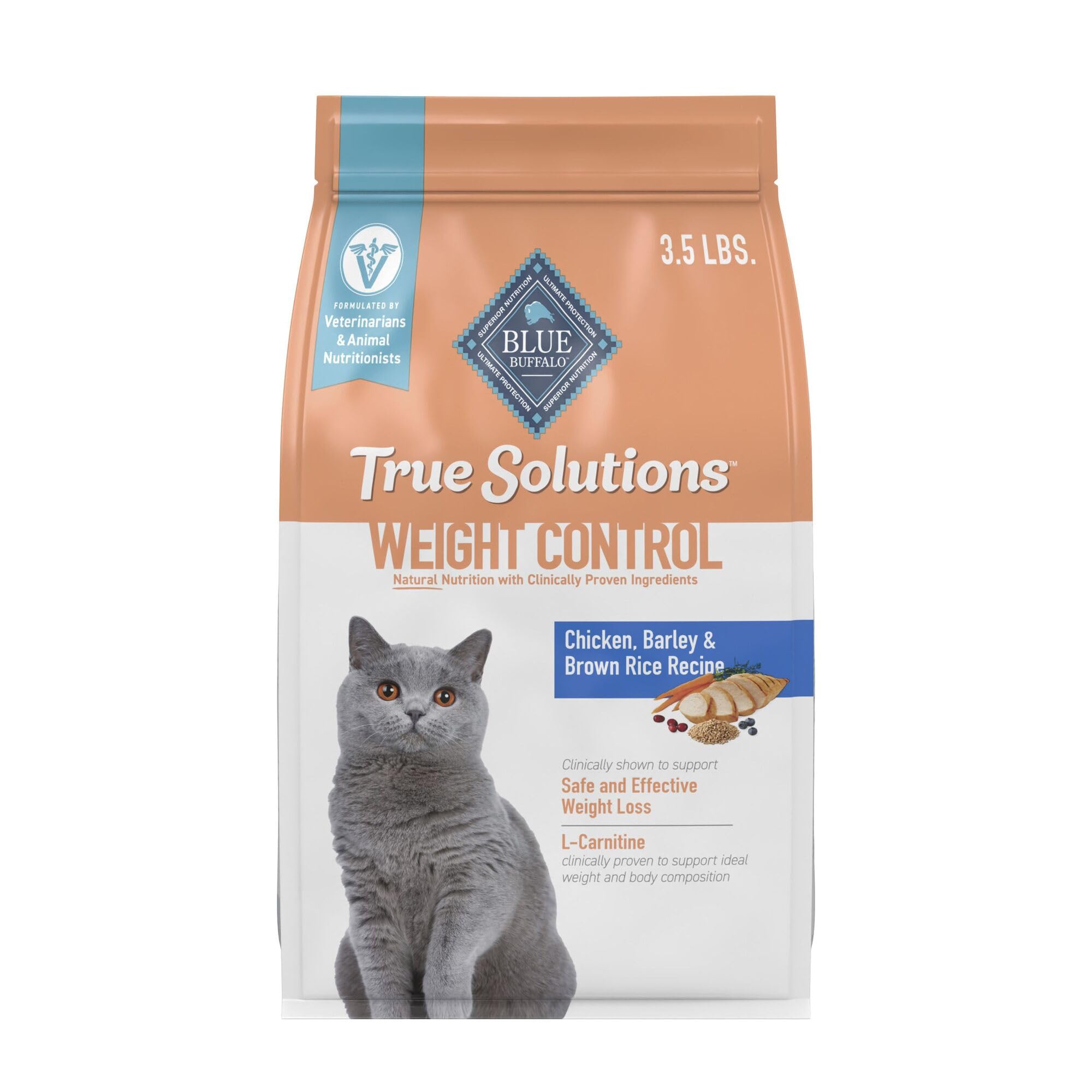 Sponsored Ad - True Solutions Weight Control Natural Dry Cat Food for Adult Cats, Chicken, 3.5-lb. Bag