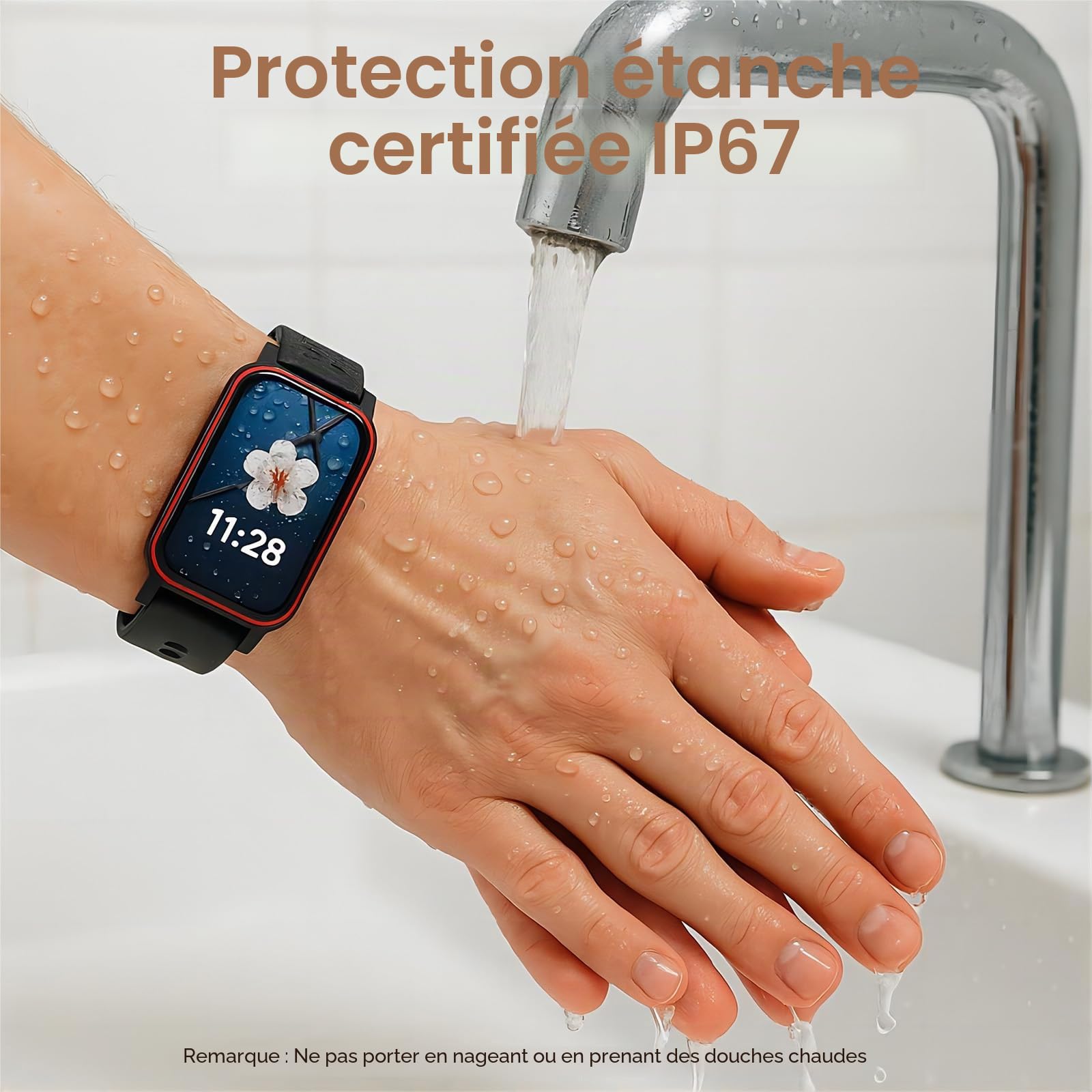 Montre Connectée Senior avec Détection de Chute, GPS, Alarme SOS, Appel Vidéo HD, Étanche IP67 – Traceur GPS pour Personnes Âgées Alzheimer et Démence,Rouge