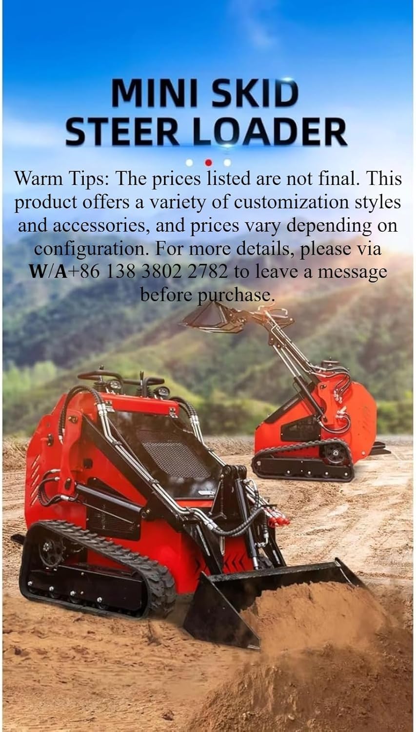 Winter-Use Tracked Mini Skid Steer Loader Compact Crawler Loader with Snow Blower & Ice Breaker Attachments for Snow Removal, Path Clearing, and Cold Climate Operations