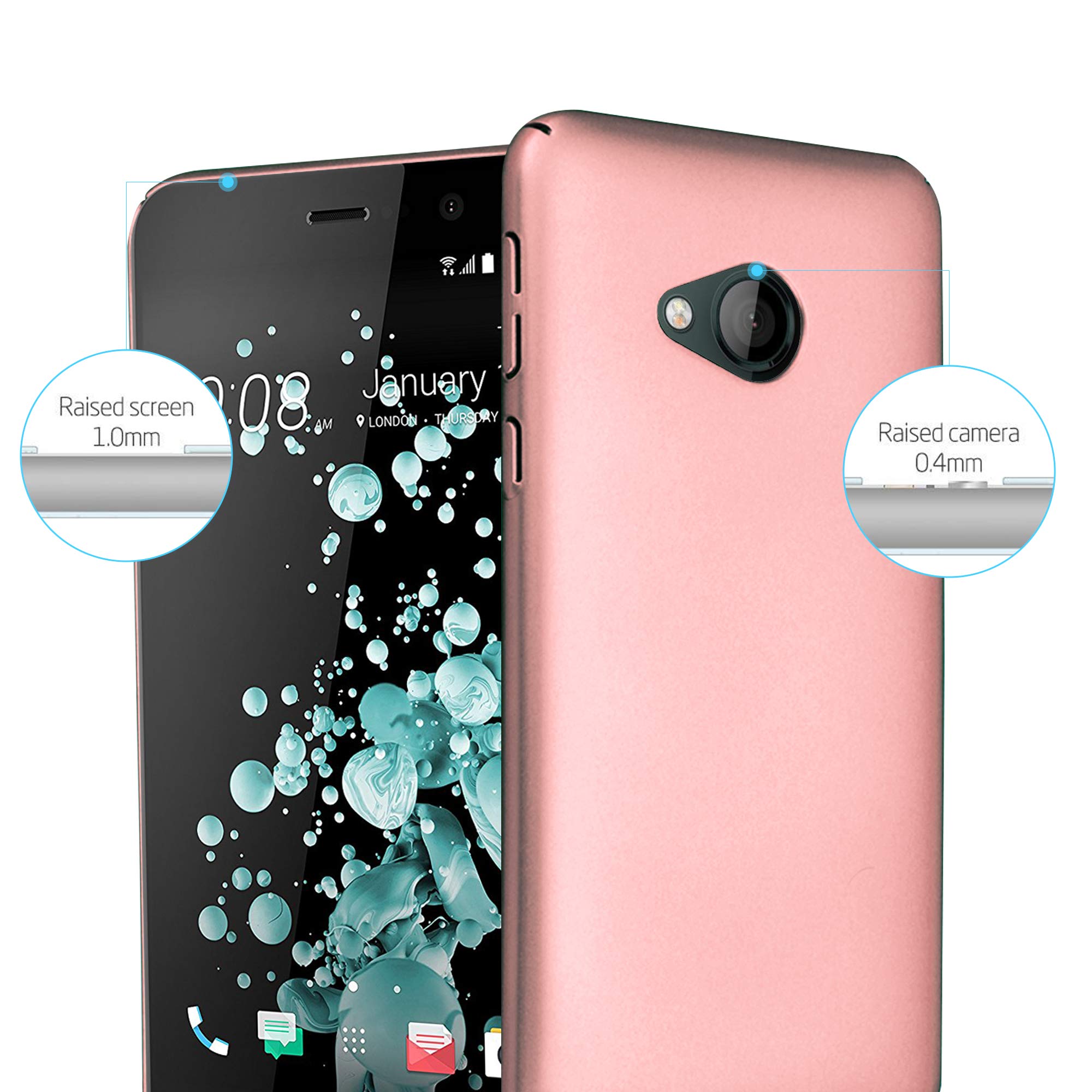 Cadorabo Custodia Rigida Per HTC Desire 12, Colore Oro Rosa Metallico, Cover Sottile Antiurto - 3