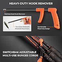 Vista 6 de KastKing SteelStream - Kit de herramientas de pesca de 8 piezas, alicates de pesca con cordón, cuchillo de filetear, pinza flotante para peces