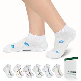 Bulinlulu Diabetic Socks for Women Men,6 Pairs Bamboo Viscose Non Binding Diabetic Ankle Low Cut Sock Size 6-9 9-11(Pattern-Small)