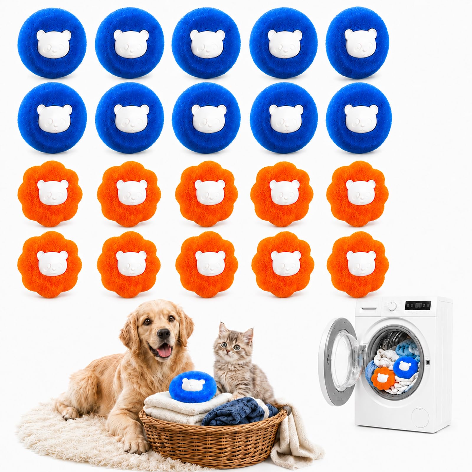 20 PCS Pet Hair Remover Washing Machine, Pet Hair Remover, Pet Hair Dissolver