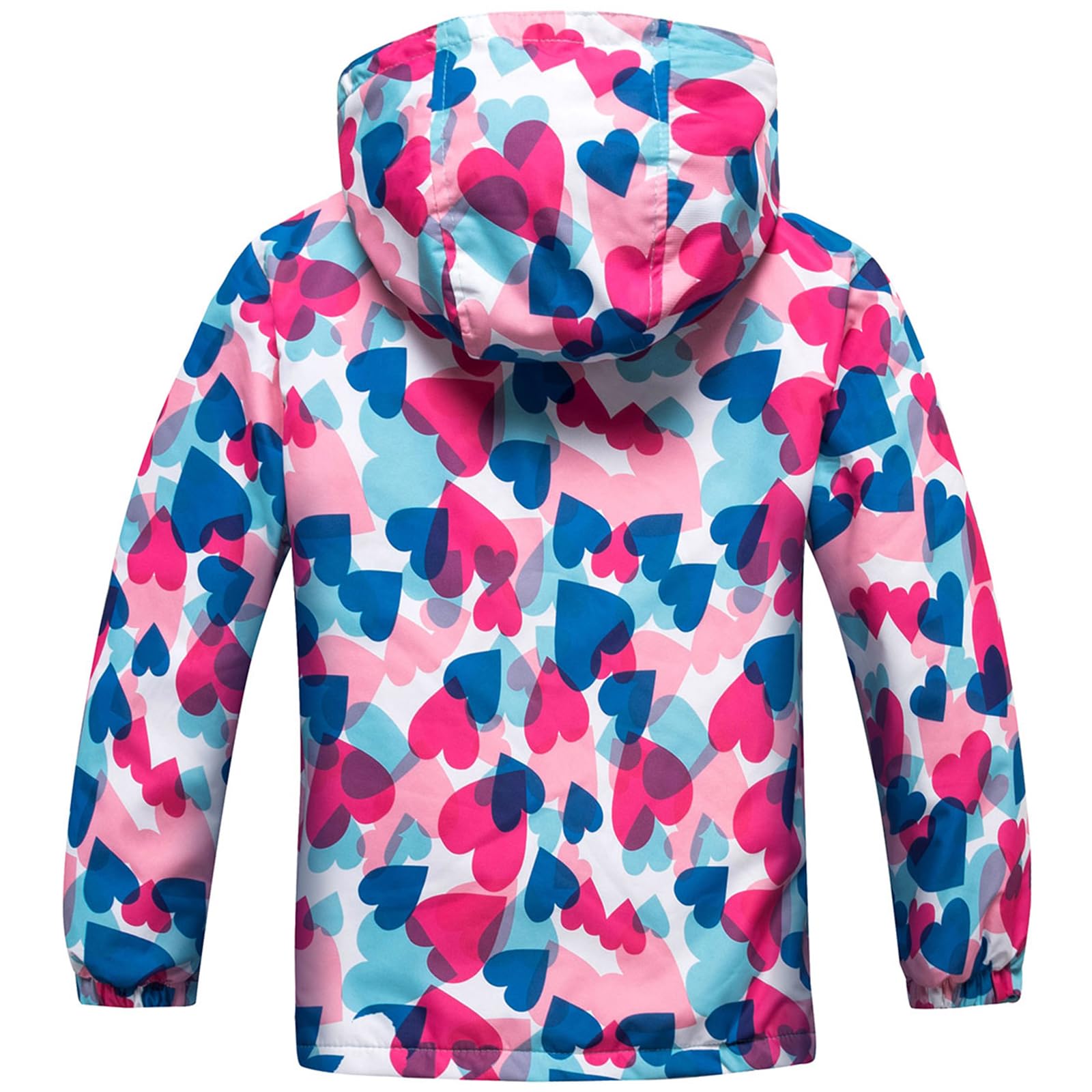 Fewlby Giacca Impermeabile con Cappuccio, Bambini Giacca a Vento Impermeabile con Cappuccio Cappotto Foderato in Pile Ragazze Capispalla, 9-10 Anni