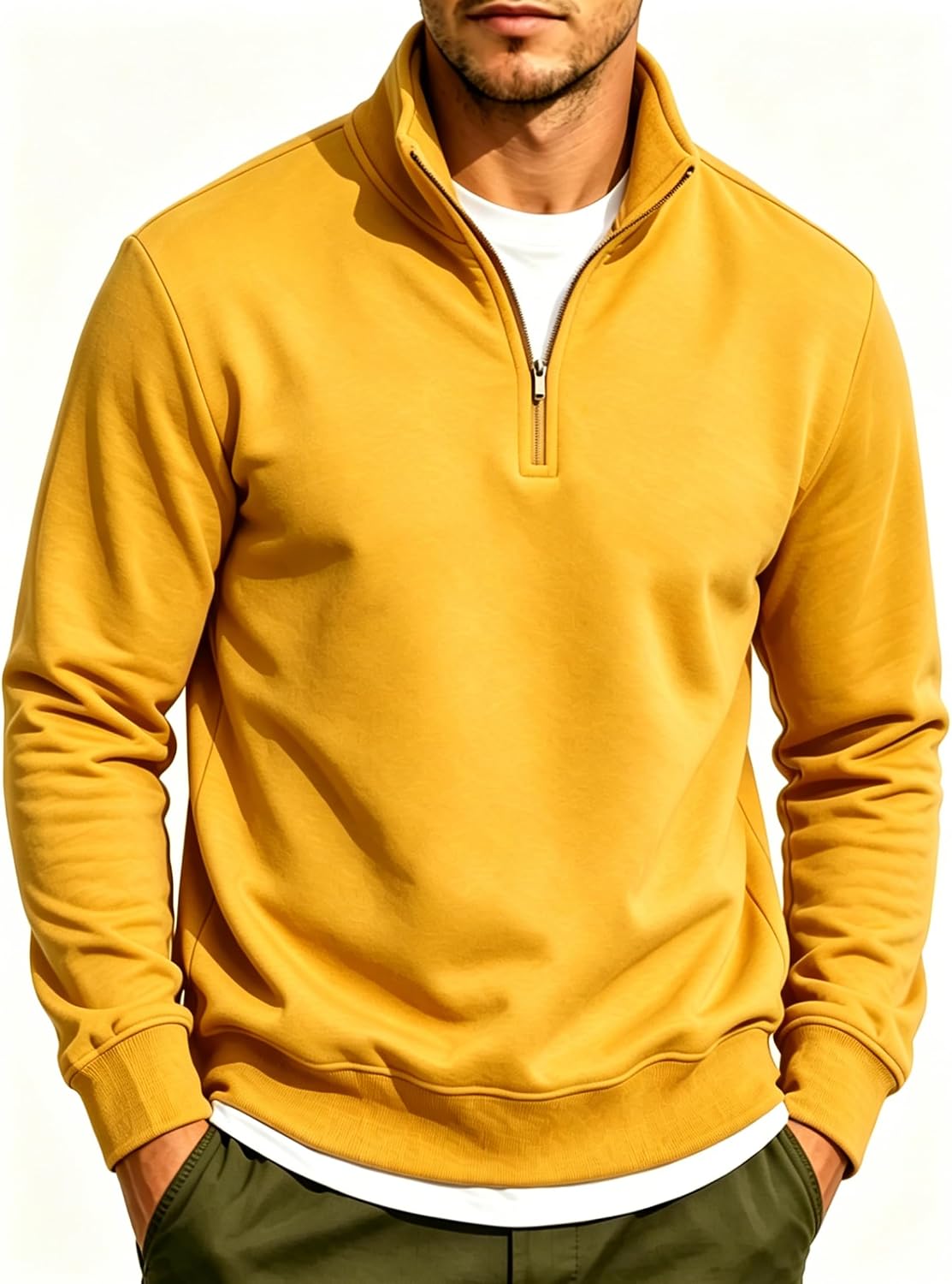 Mens quarter zip pullover lightweight Golf Pullover Long Sleeve Sweatshirt for Men