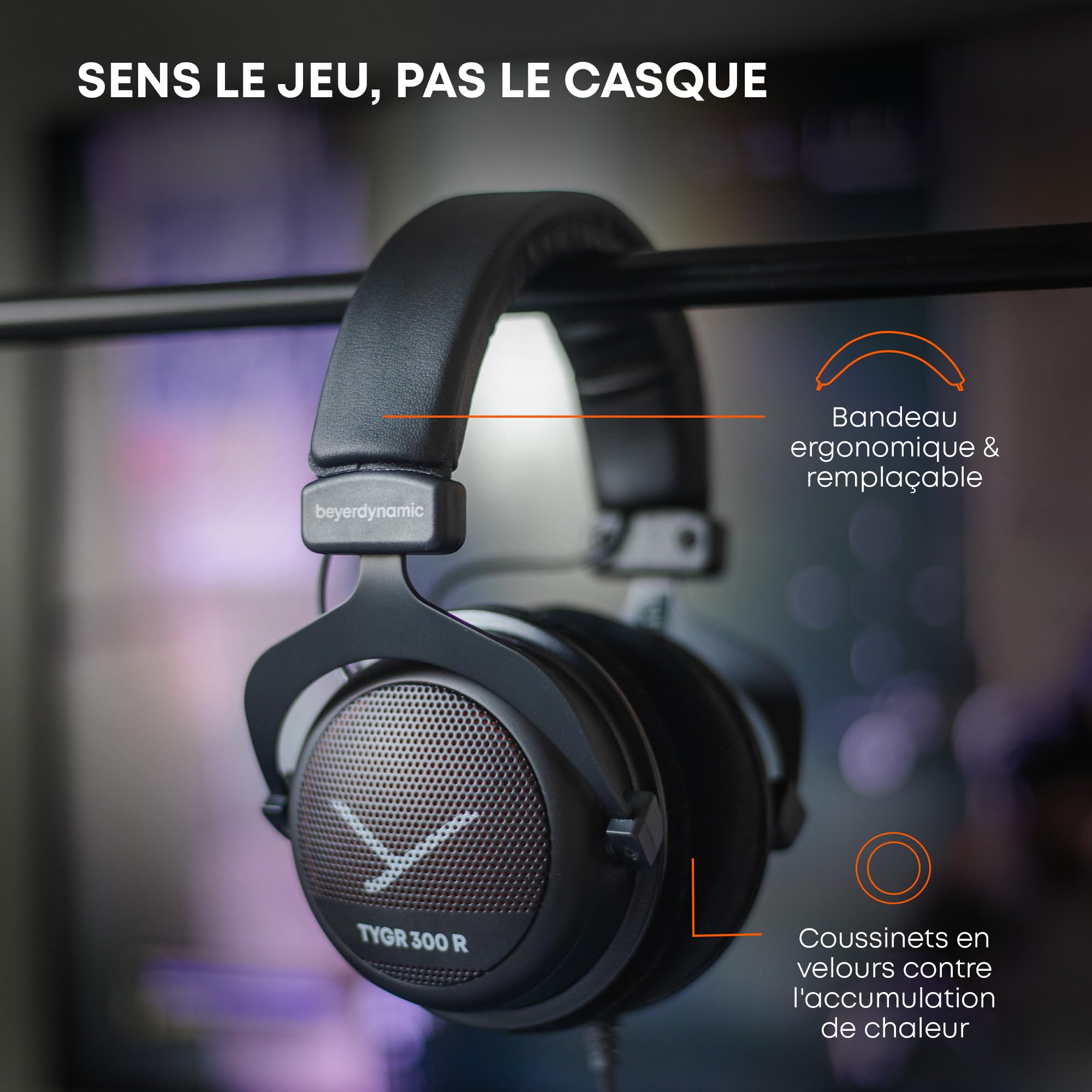 beyerdynamic TYGR 300 R Casque Audio, Casque Gaming Ouvert, Filaire, Noir