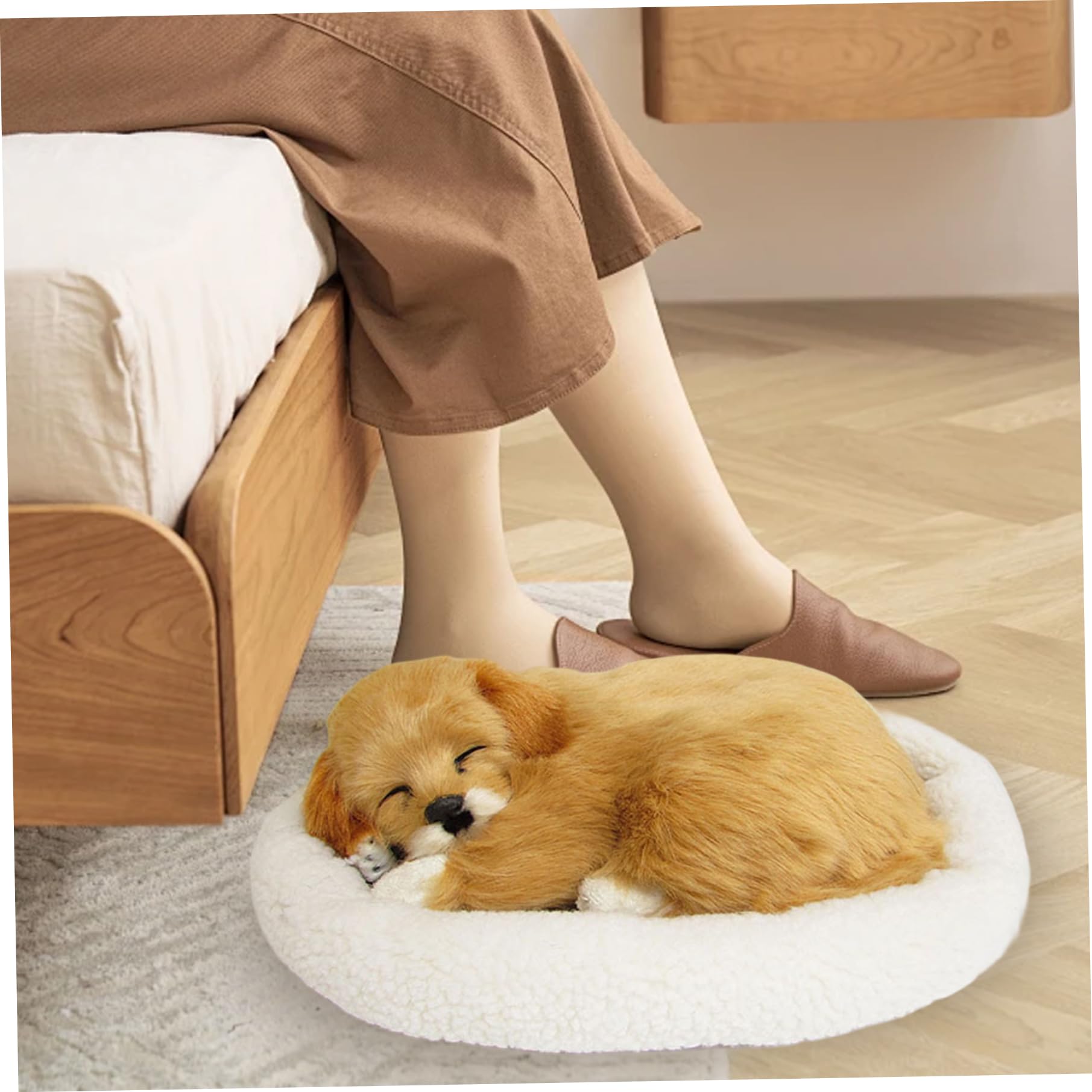 Giocattolo per Cani Che Dorme, Stile Animale di Peluche con respirazione realistica, 1 Ornamento per la casa in Peluche