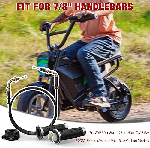 Miniatura 6 de 1PZ GS1-S78 7/8 "Universal Throttle Twist Grip Set con cable de acelerador para 50cc 80cc 125cc 150cc GY6 4 tiempos Scooter Motociclomotor ATV