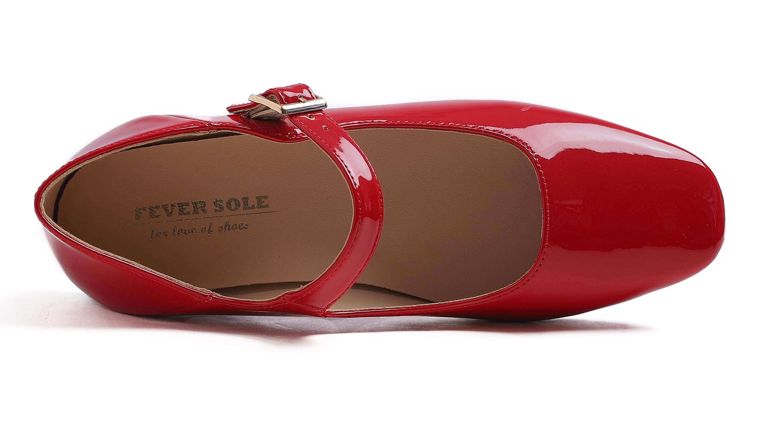 Feversole Women's Square Mary Jane Fashion，Dames élégantes Chaussures décontractées Ballet Plat Bout carré Confortable Marche Quotidienne Mary Jane Chaussures de Mode