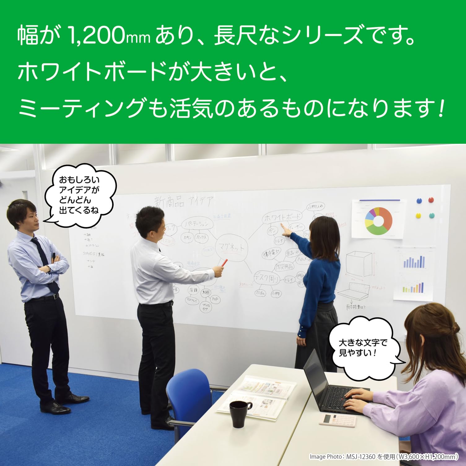 Amazon | マグエックス マグネット ホワイトボード シートタイプ 広幅