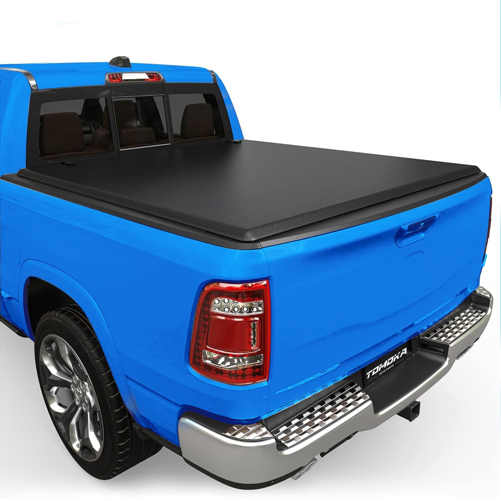 TOMOKA Soft Roll Up Truck Bed Tonneau Cover Compatible with 2019-2026 Dodge Ram 1500 6.4 FT (76.3") Bed New Body (Not for Classic Body) Without Rambox