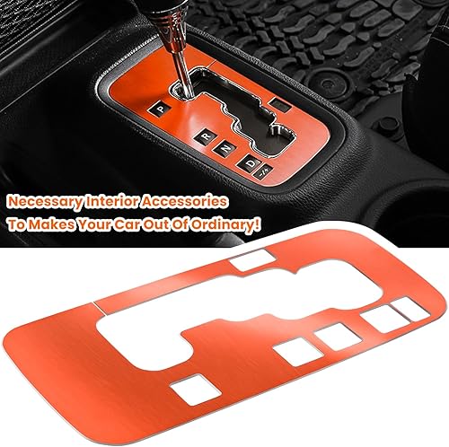 Vista 11 de Cubierta interior, engranaje marco de terminación de aluminio, accesorios para Jeep Wrangler 2011 2012 2013 2014 2015 2016 2017 E-cowlboy, Rojo