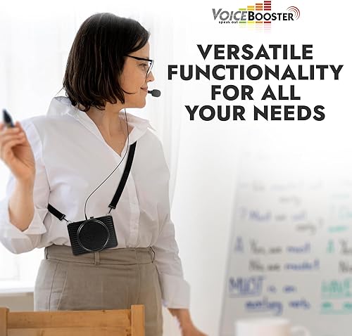 Vista 21 de Voicebooster Speak Out Amplificador de voz personal – Altavoz portátil recargable con micrófono con cable para profesores, guía turístico