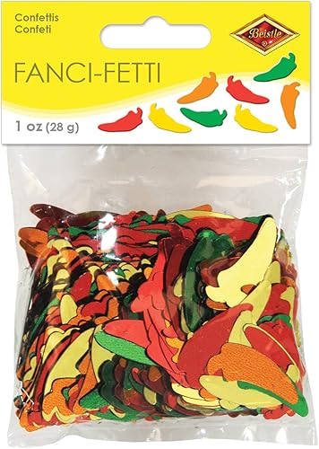Miniatura 9 de Beistle , 4 paquetes de chile Fanci Fetti, 1 onza de confeti en paquete, total de 4 onzas de confeti