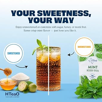HTeaO Iced Tea Bags - Makes 4 Gallons - Texas Style (Watermelon & Mint)
