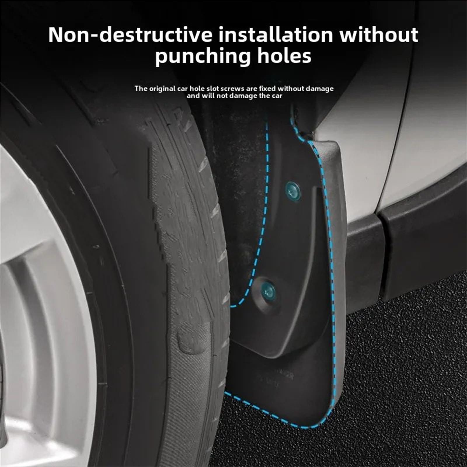 bavettes de voiture 1 jeu d'accessoires de garde-boue pour roues avant et arrière voiture, Convient pour Hyundai Tucson 2015 2016 2017 2018 2019 2020