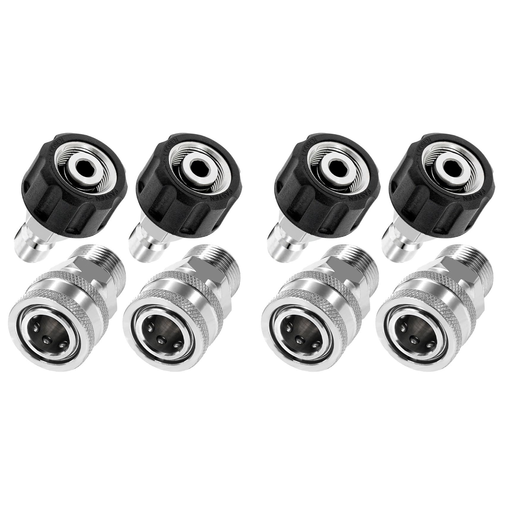 Ctrlzs Men's 8Pcs Pressure Washer Adapter Set, Quick Connect Kit, M22 14Mm To M22 Metric Fitting, Stainless Steel