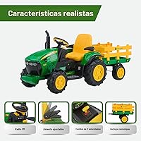 Vista 3 de Peg Perego John Deere - Tractor de fuerza terrestre con remolque de 12 voltios para montar