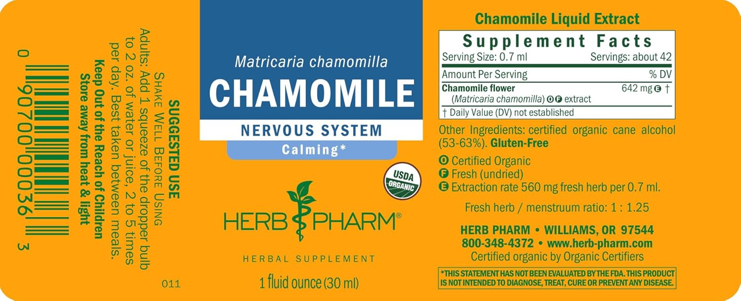 Herb Pharm Certified Organic Chamomile Liquid Extract for Calming Nervous System Support - 1 Ounce (DCHAM01) - Image 8