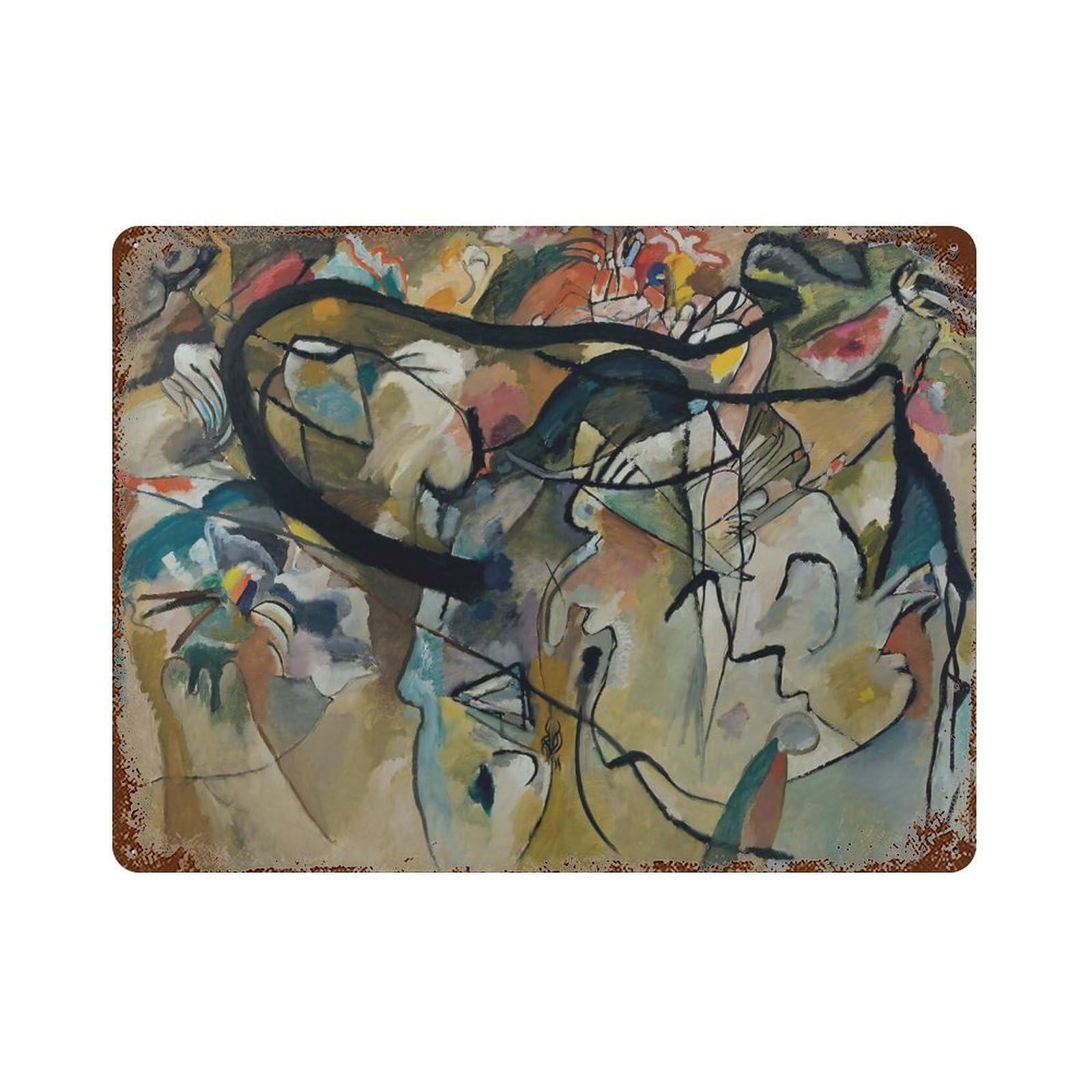 xiaoxiaoshen Wassily Kandinsky Abstract Museum of Modern Wall Decor Art Metal Tin Poster Modern Home Decor Art Home Bar Shop Decorations Vintage Sign 30x40cm