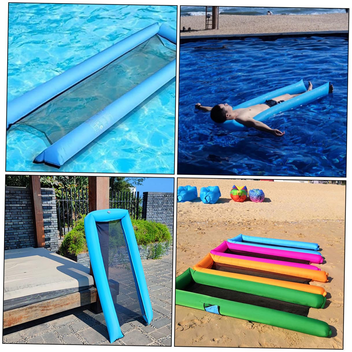 Hohopeti Materasso Gonfiabile Galleggiante Resistente per Piscina Lettino Acqua Portatile Leggero e Durevole per Relax Estivo