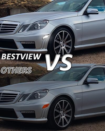 Miniatura 8 de Bestview Luces LED de posición laterales compatibles con Mercedes-Benz Clase C W204 LCI (C250, C300, C350), lente ahumada, luz blanca