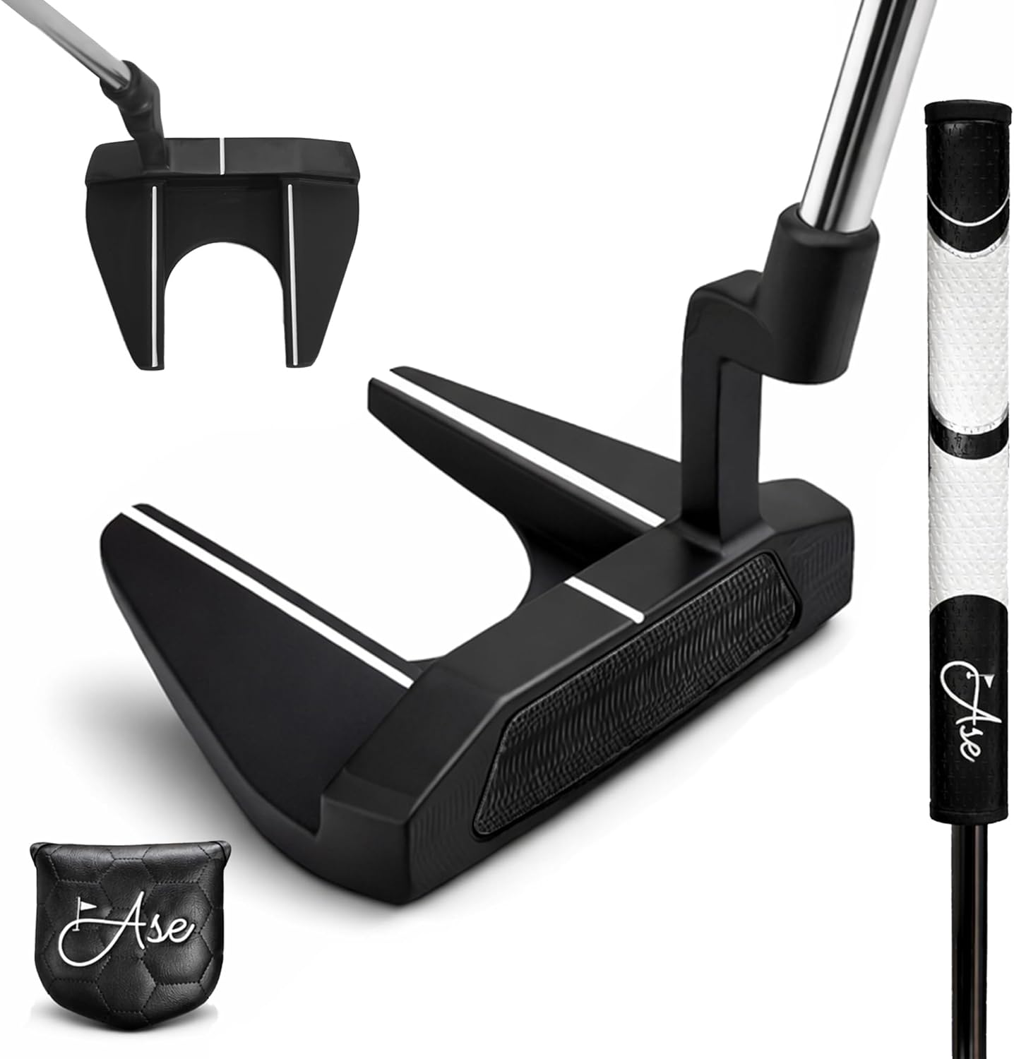 Premium Ase Golf Putter - CNC Milled Face for Men & Women with Pistol Grip for Maximum Control and Comfort