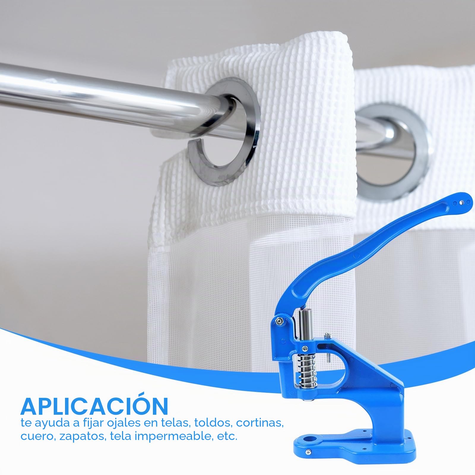 Topsky Prensa manual multifuncional con martillo | 3 juegos de sellos y 1500 ojales (6/10/12 mm) – Perfecto para ojales, botones de presión y más, tu solución todo en uno