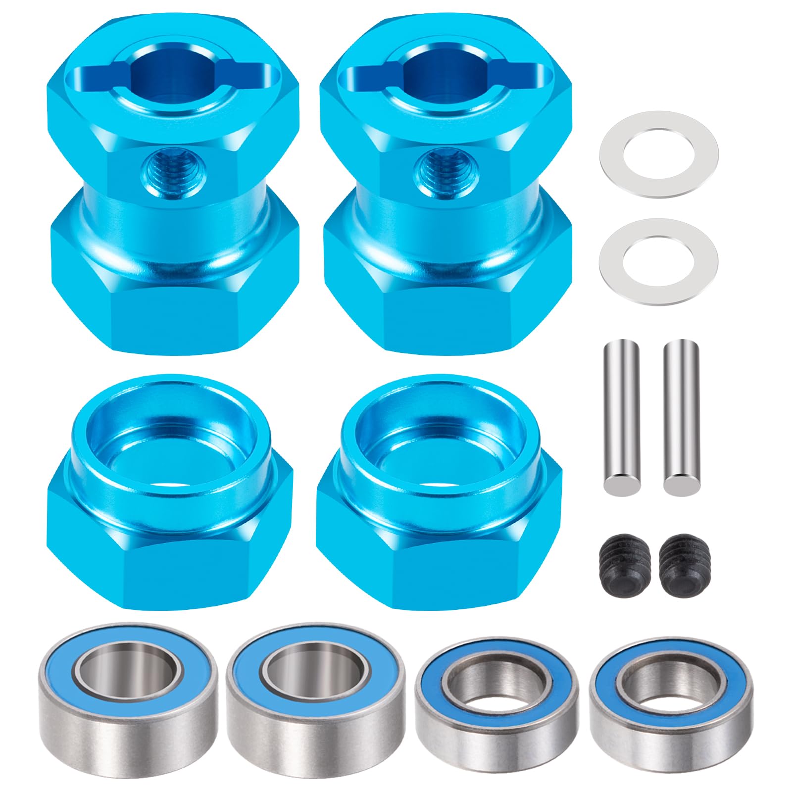 AXspeed RC Aluminium 12mm Hex Wheel Adapter Conversion Kit Compatible with 1/10 Tamiya 58346 Grasshopper RC Car