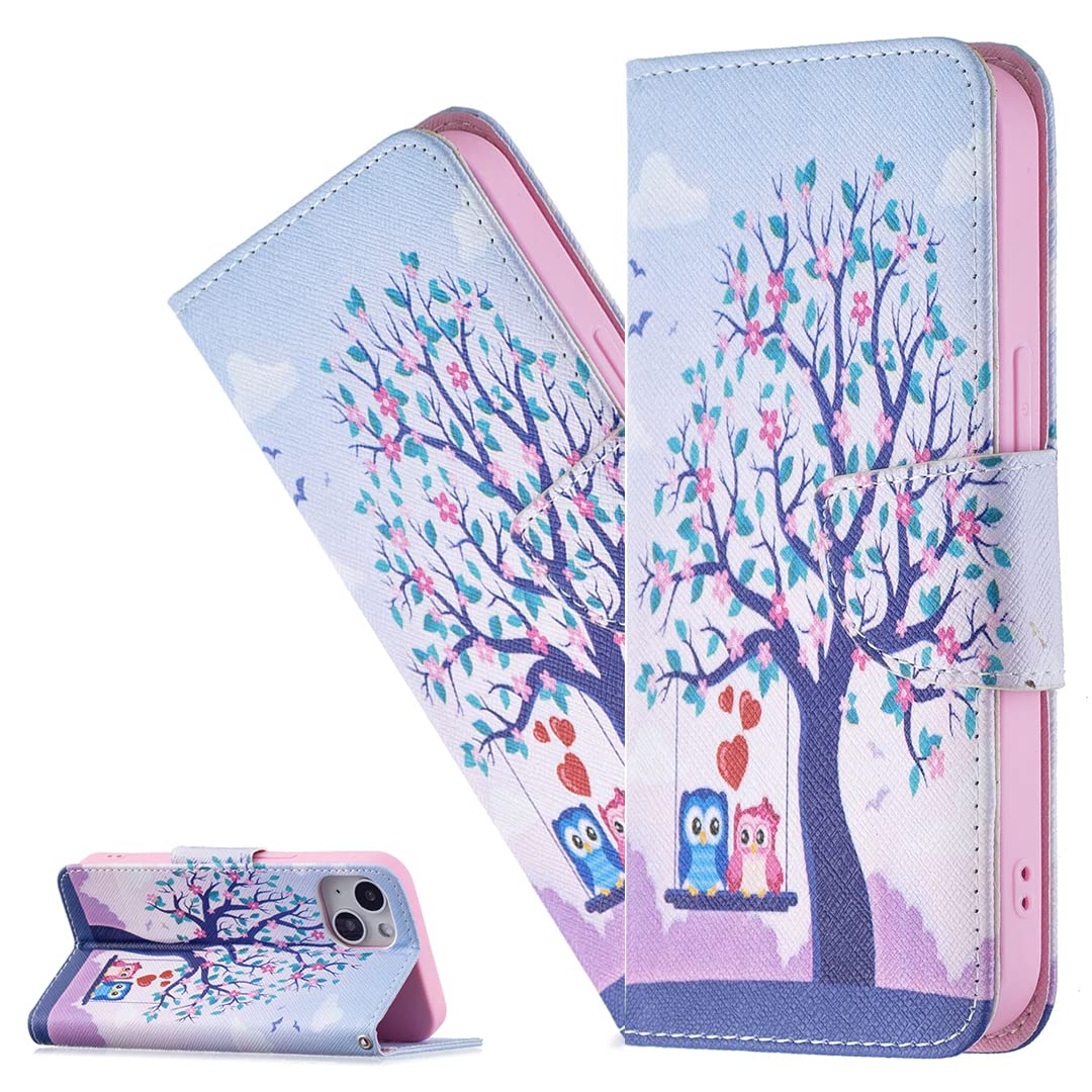 Cowithday For Samsung Galaxy S24 5G Case, Galaxy S24 5G Wallet Case, Crystal Owl Embossed PU Leather Card Holder Pocket Kickstand Magnetic Shockproof Slim Flip Cover For Samsung S24 5G 2024, Pink