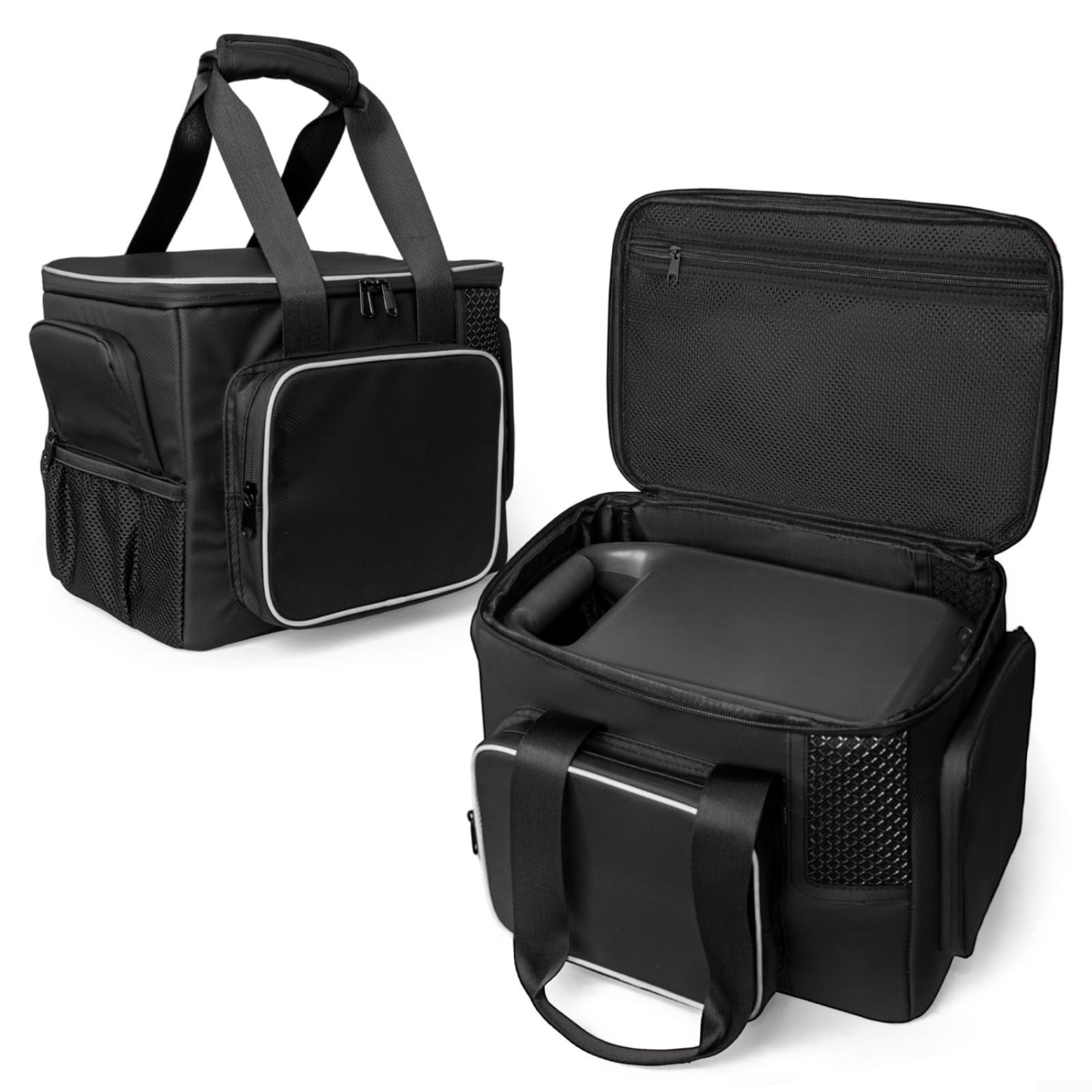 Funda rígida de transporte de EVA compatible con Power 1000, para bolsa de almacenamiento protectora al aire libre, camping, carcasa para banco y cables, color negro