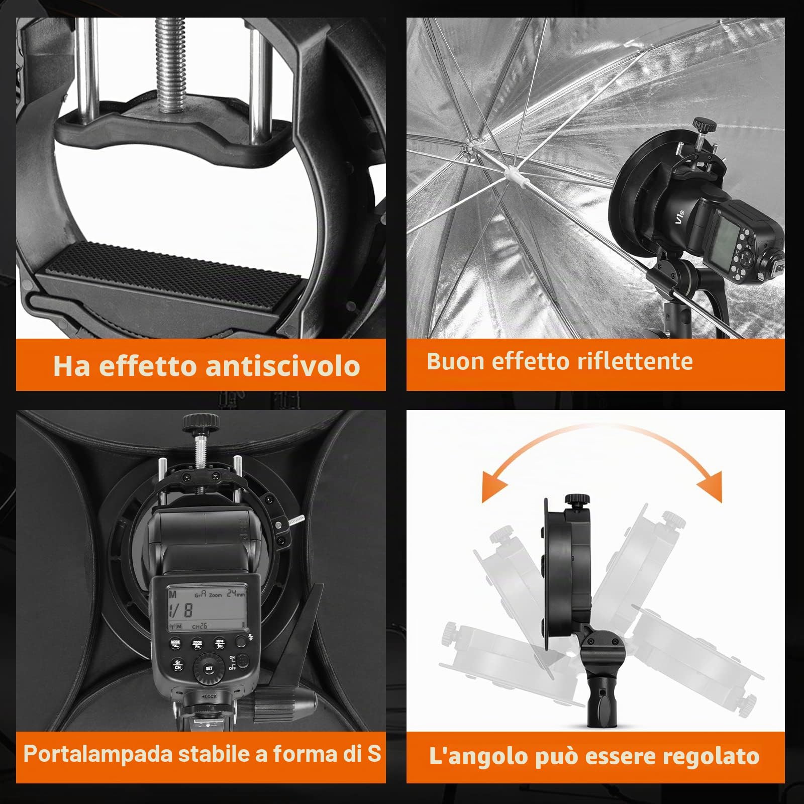 GODOX S2 60x60cm 24 "* 24" Kit Softbox Universale Pieghevole Bowen Mount Staffa Tipo S per Godox V1 AD400Pro AD200Pro AD200 V860II TT685 TT600 TT350 Flash Speedlite Photo Studio Ritratti Fotografia