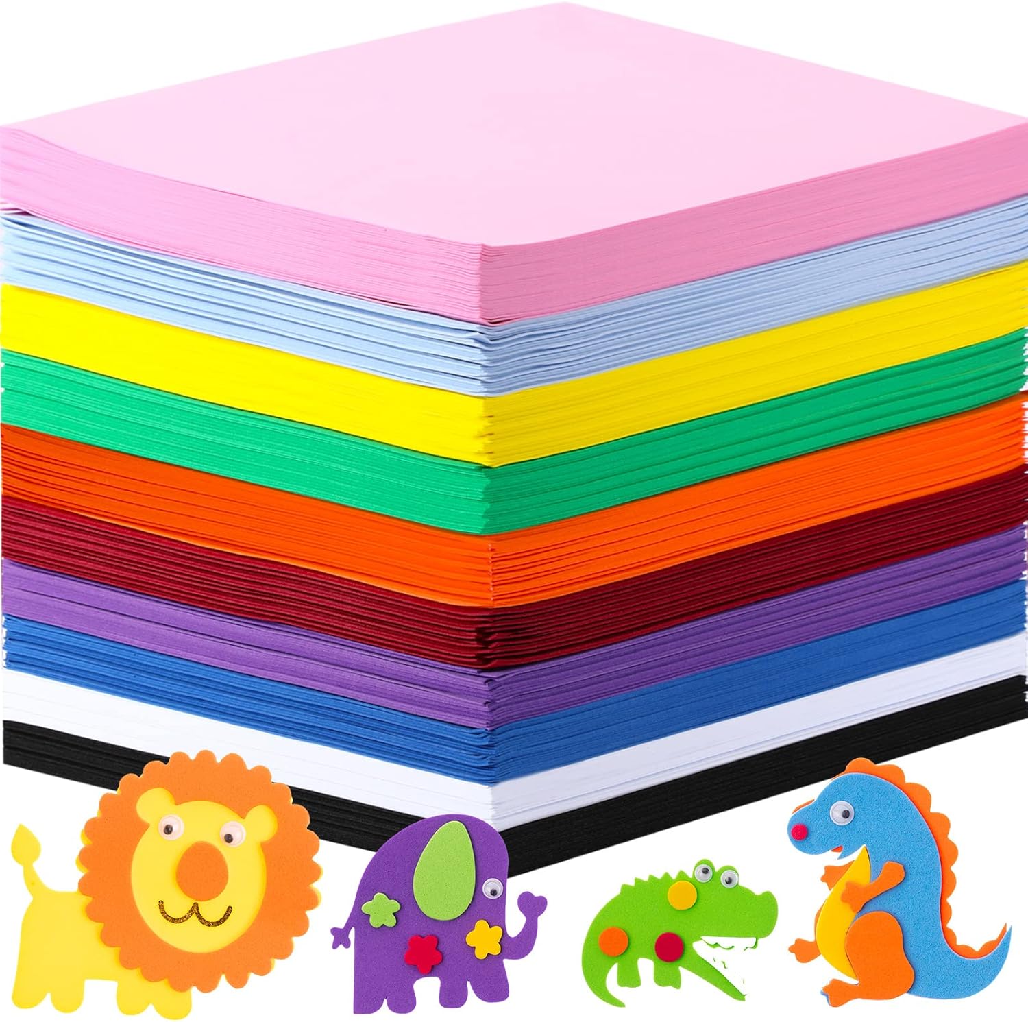 Ireer 150 Sheets EVA Foam Sheet Crafts 9 x 12 Inch 10 Color EVA Foam