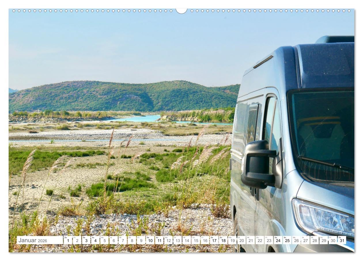 Mit dem Campervan über den Balkan (hochwertiger Premium Wandkalender 2026 DIN A2 quer), Kunstdruck in Hochglanz: Eine Reise mit dem Campervan zu den schönsten Plätzen des Balkans. (CALVENDO Orte)