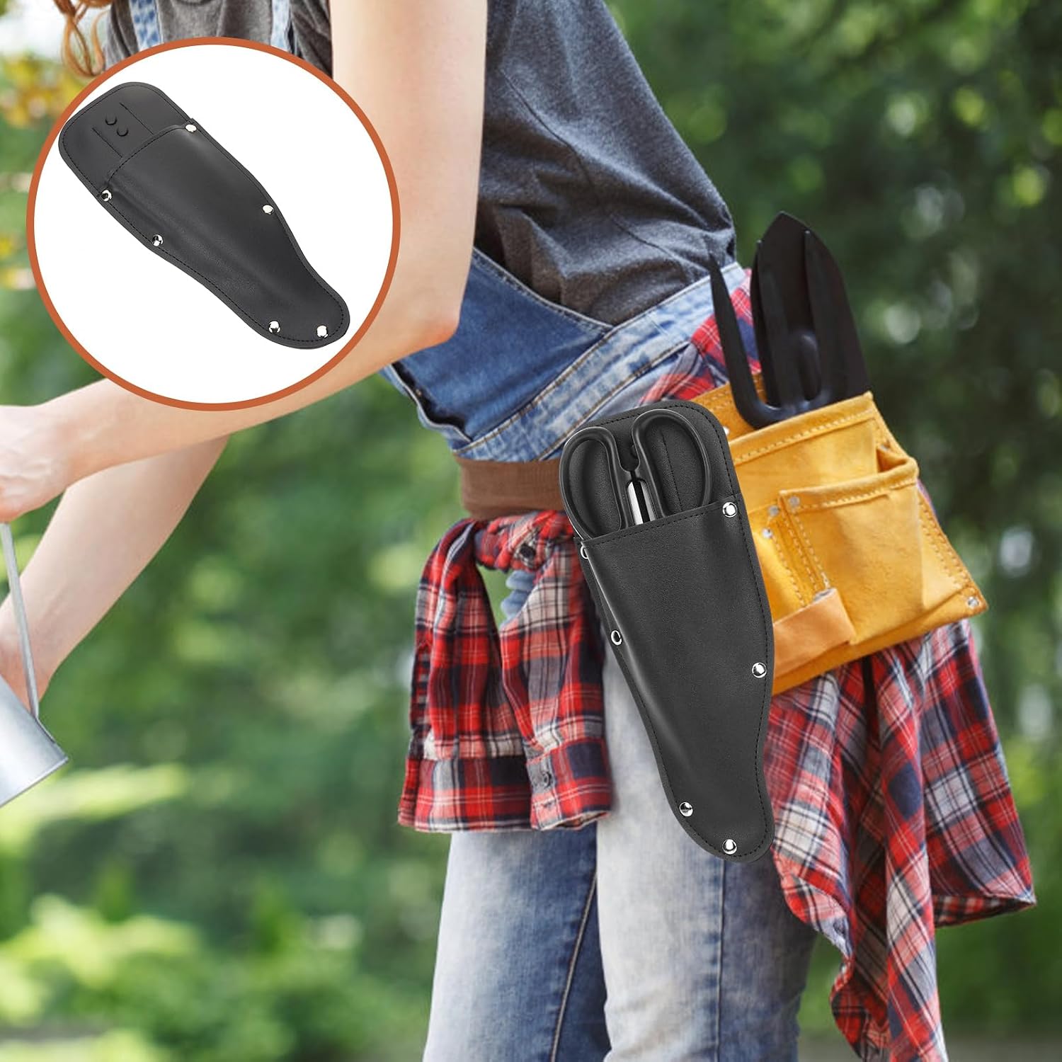 Sosoport 3pcs Pruner Holder Leather Pliers Pouch Bag Pruning Scissor Leather Cover Garden Clippers Pruners