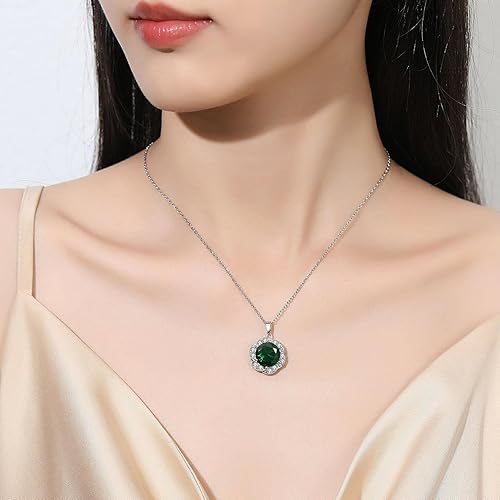 Miniatura 2 de Juego de 4 piezas de collar con dije de flor de circonita de gran tamaño, aretes y anillos, juego de pulseras de tenis de cristal plateado, joyería