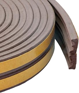 PRIOstahl® Fensterdichtung Selbstklebend 50m E-Profil Braun Dichtband Türdichtung Gummidichtung Wetterdichtung Kälteschutz Energiesparend Dichtungsband