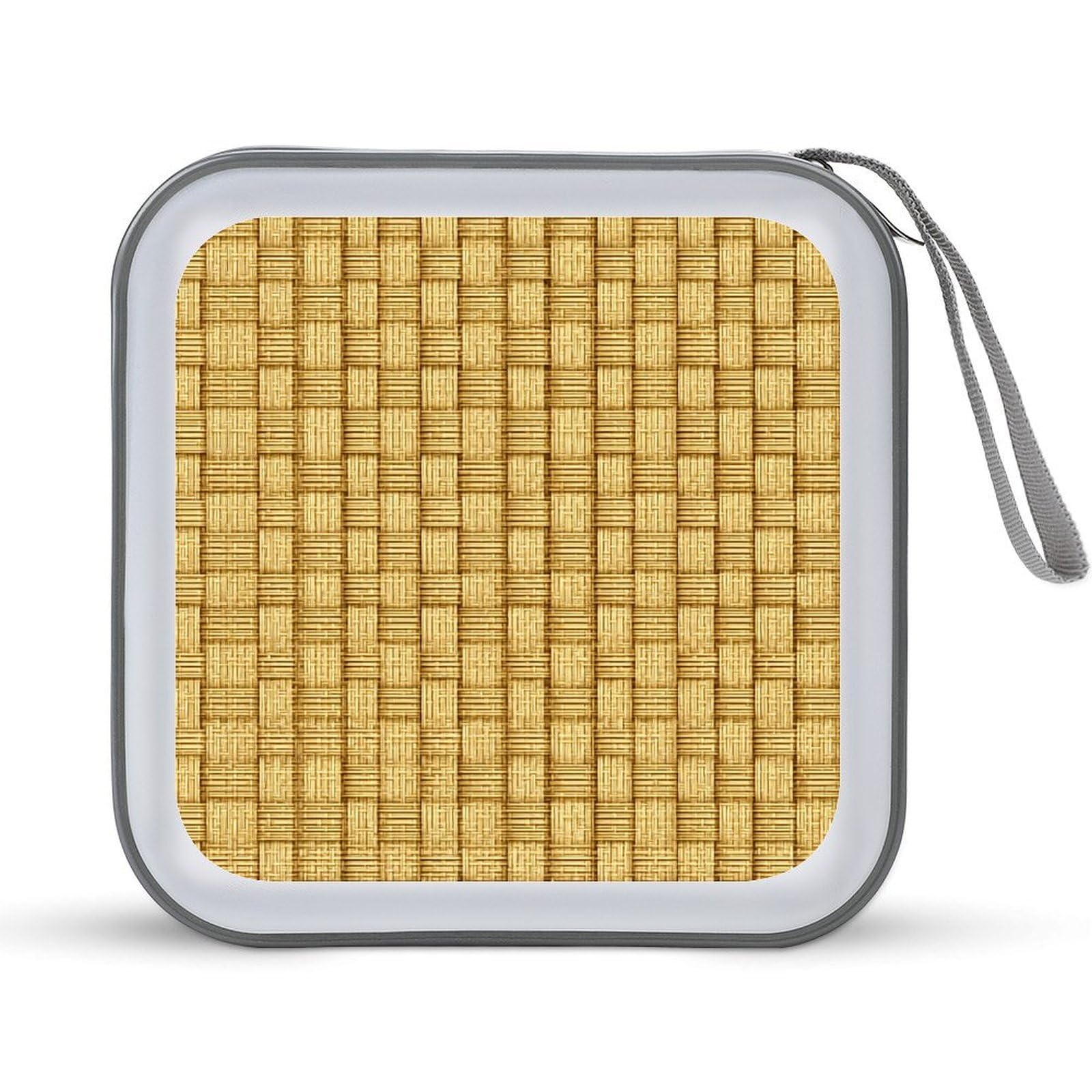 Jubonexis Large Grid Weave Pattern Minimal CD Case DVD Storage Case Portable for Car Home Travel