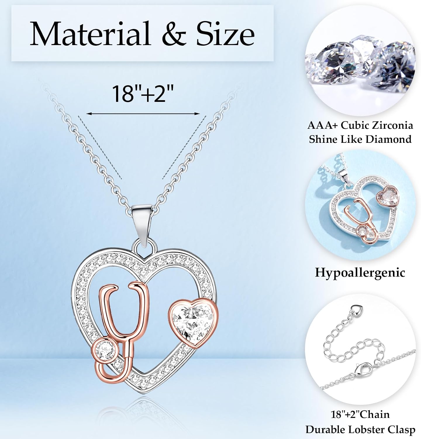 Nurses Gifts-Heart Stethoscope Necklace for Women image 5