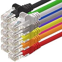 1aTTack.de 15m Cavo di Rete 10 colori - Cat.6 Ethernet Gigabit Lan RJ45 10 100 1000 Mbit s