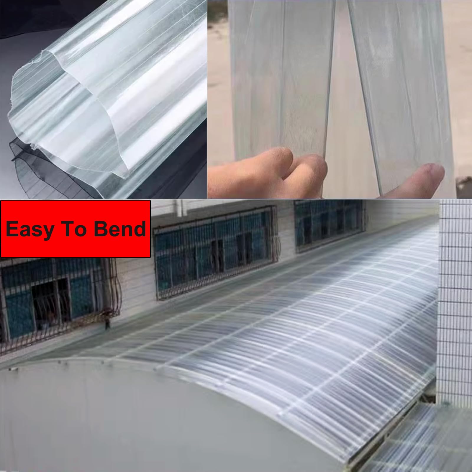Planchas Transparentes Tejados,Placa Ondulada,Paneles para Tejado de 1,2mm,Chapa Tejado a Prueba de Agua,Rayos UV y Polvo,Placa de Aislamiento,para Invernaderos Cocheras (0.9x1.15m/35x45in,15 Pcs)