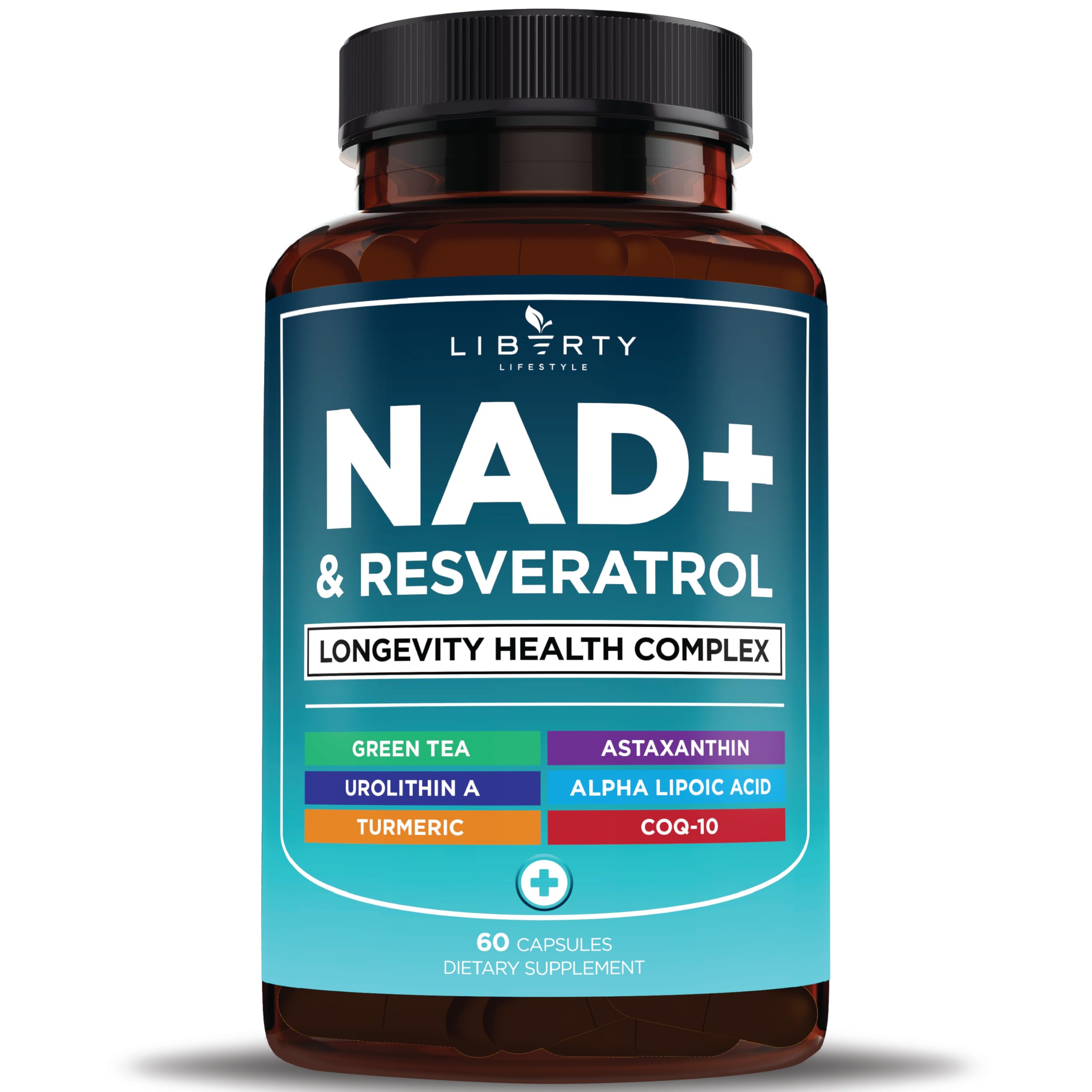 NAD+ Supplement Complex – NAD+ 300 mg with Astaxanthin, Urolithin A, Resveratrol, CoQ10 & Antioxidant Blend – Cellular Energy, Mitochondrial Support for Women & Men – Vegan, Non-GMO- 60 Capsules 60 Count (Pack of 1)