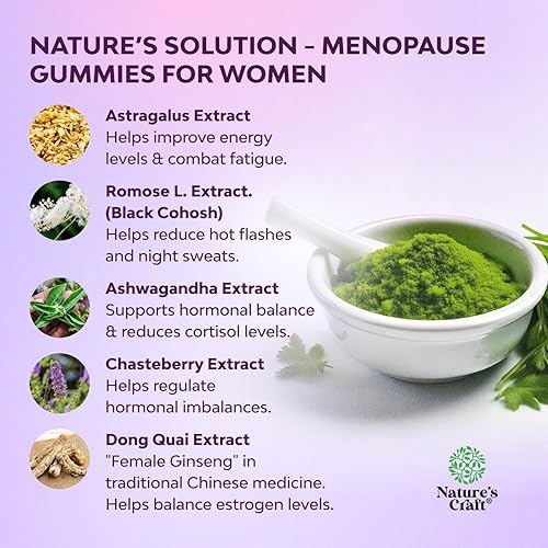 Miniatura 12 de Suplemento completo de menopausia herbaria para mujeres, menopausia multibeneficio, alivia el equilibrio hormonal para mujeres para sudores